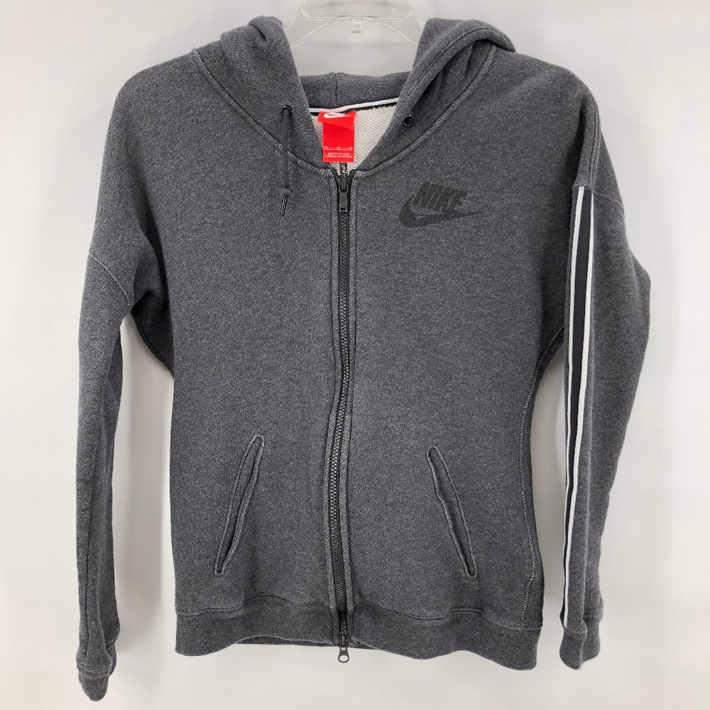 Nike dark grey zip up hooded jacket